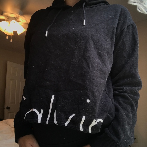 Calvin Klein Tops - Calvin Klein Cropped Cut Off Logo Hoodie *FLAWED